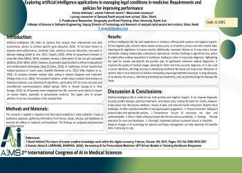 Exploring artificial intelligence applications in managing legal conditions in medicine: Requirements and policies for improving performance.