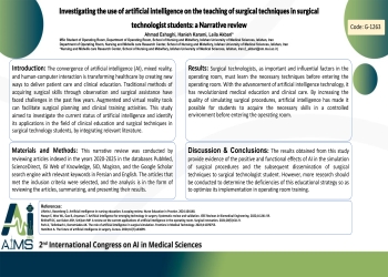 Investigating the use of artificial intelligence on the teaching of surgical techniques in surgical technologist students: a Narrative review