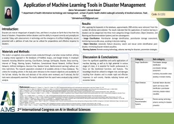 Application of Machine Learning Tools in Disaster Management