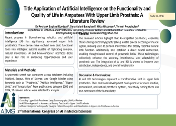 Application of artificial intelligence on the functionality and quality of life in amputees with upper limb prosthetics: A Literature Review 