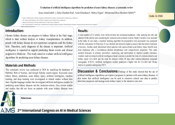 Evaluation of artificial intelligence algorithms for prediction of acute kidney diseases: a systematic review