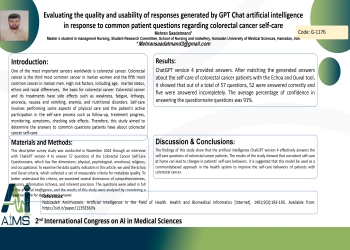 Evaluating the quality and usability of responses generated by GPT Chat artificial intelligence in response to common patient questions regarding colorectal cancer self-care