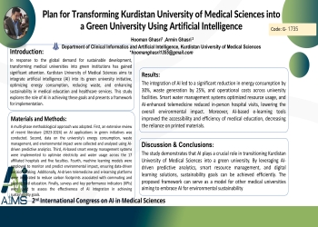 Plan for Transforming Kurdistan University of Medical Sciences into a Green University Using Artificial Intelligence