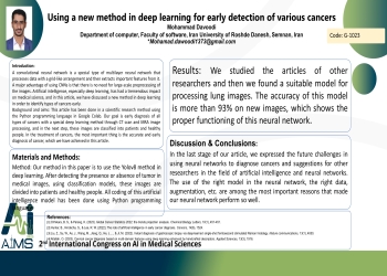 Using a new method in deep learning for early detection of various cancers