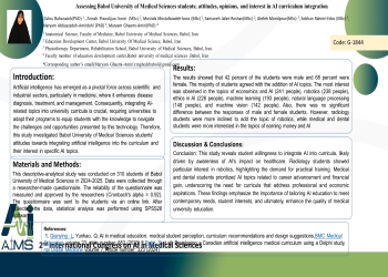 Assessing Babol University of Medical Sciences students' attitudes, opinions, and interest in AI curriculum integration.