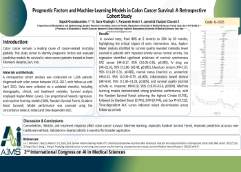 Prognostic Factors and Machine Learning Models in Colon Cancer Survival: A Retrospective Cohort Study