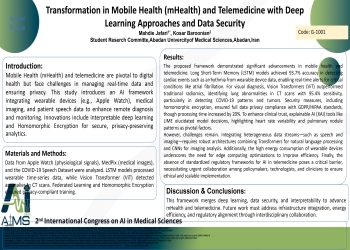 Transformation in Mobile Health (mHealth) and Telemedicine with Deep Learning Approaches and Data Security  